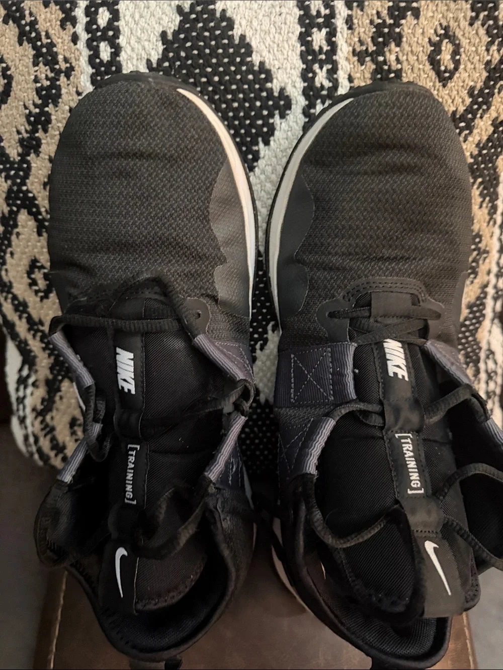 Nike Men’s Black and White Athletic Training Shoes